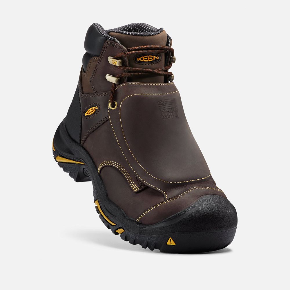 Keen Trekking Bot Erkek Kahverengi - Mt Vernon 6\" Met (Steel Toe) - Türkiye MQTF50196